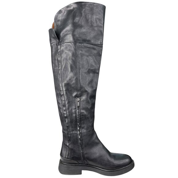 Franco Sarto Women’s Battina Black Leather Knee High Riding Boot Size US 10 - Picture 4 of 11